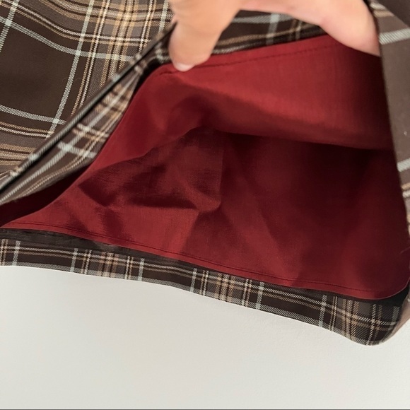 Charter Club Plaid Wrap Skirt Lined Brown Size 14P - Picture 5 of 10